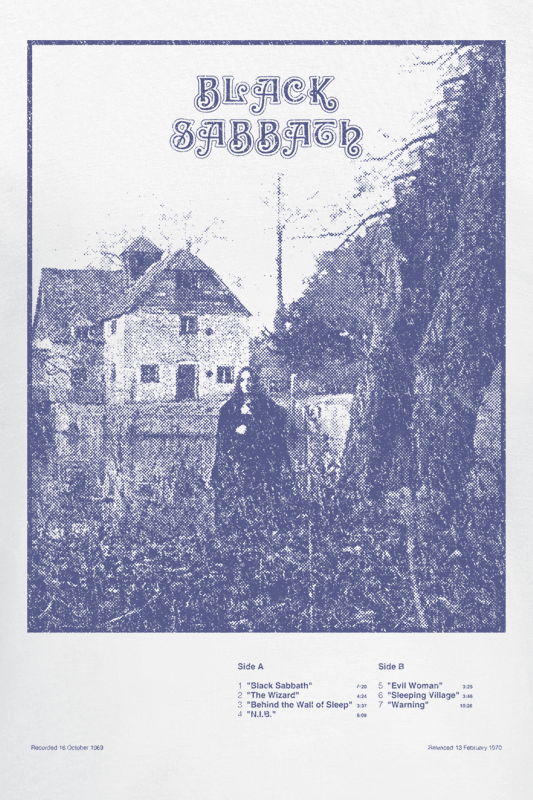 Black Sabbath Self Titled Tracklist T-Shirt white - Image 3