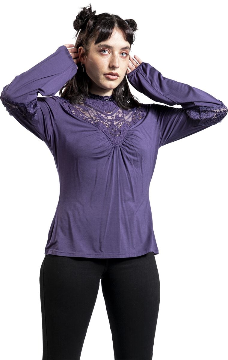 Gothicana by EMP Mystical Woods Long-sleeve Shirt lilac - Image 2