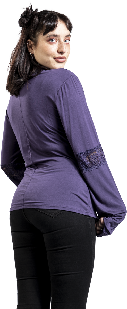 Gothicana by EMP Mystical Woods Long-sleeve Shirt lilac - Image 3