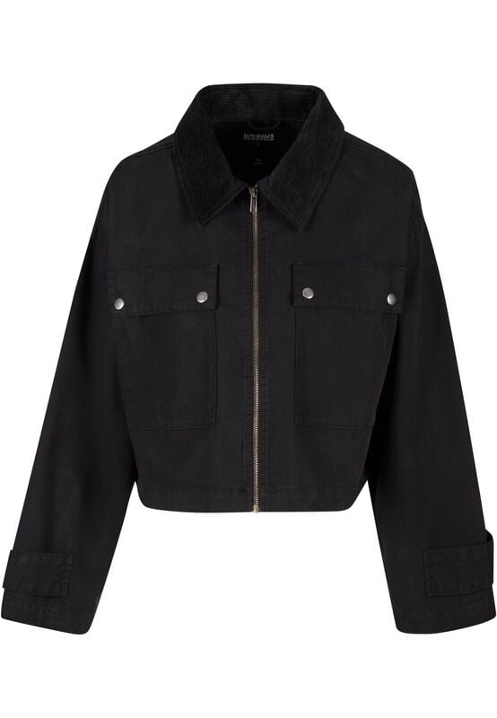 Urban Classics Ladies' Workwear Cropped Cotton Jacket Mid-Season Jackets black - Image 2
