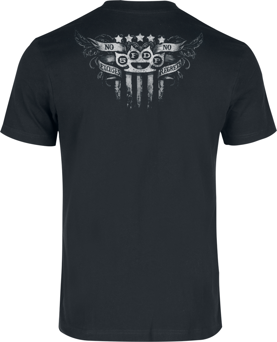 Five Finger Death Punch No Regrets - Heavyweight T-Shirt black - Image 3