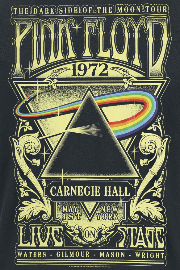 Pink Floyd The Dark Side Of The Moon - Live On Stage 1972 - Heavyweight T-Shirt black - Image 3