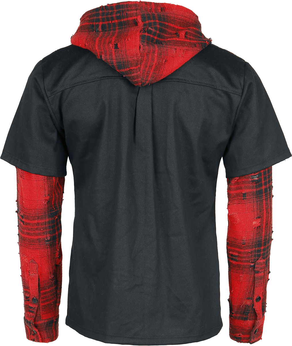 Vixxsin Men's Ellery Shacket black/red Longsleeve black red - Image 3
