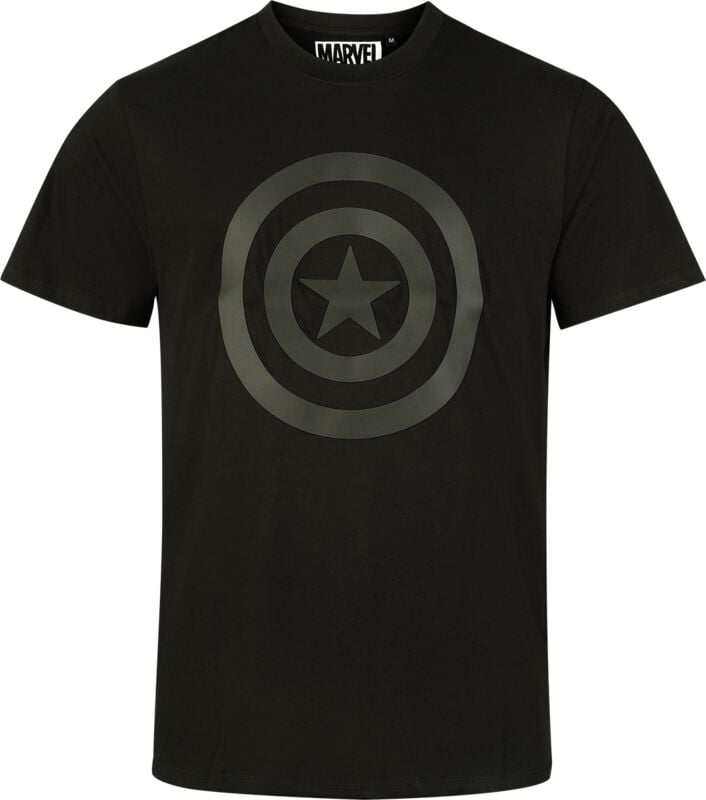 Captain America Shield Logo T-Shirt black - Image 2