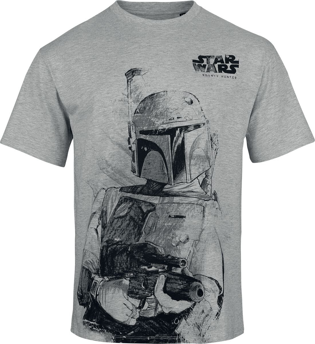 Star Wars Bounty Hunter T-Shirt mottled light grey - Image 2