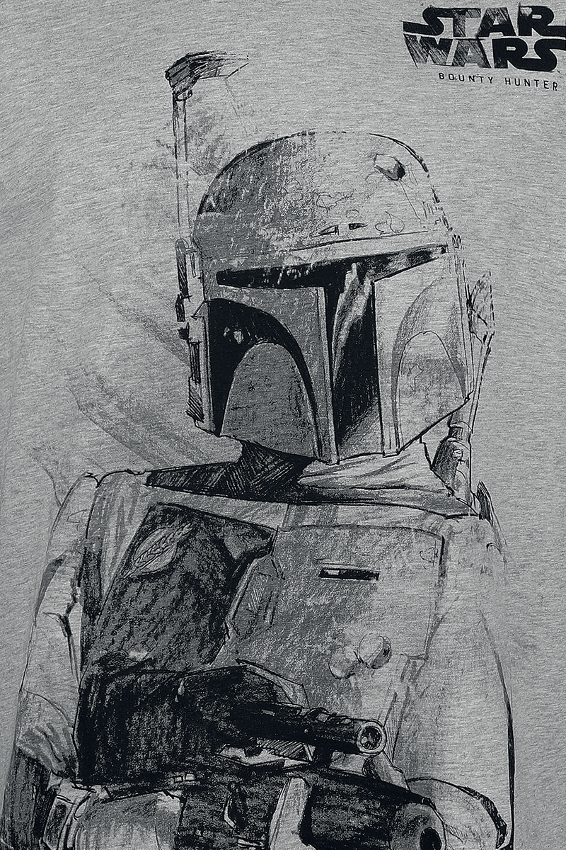 Star Wars Bounty Hunter T-Shirt mottled light grey - Image 3