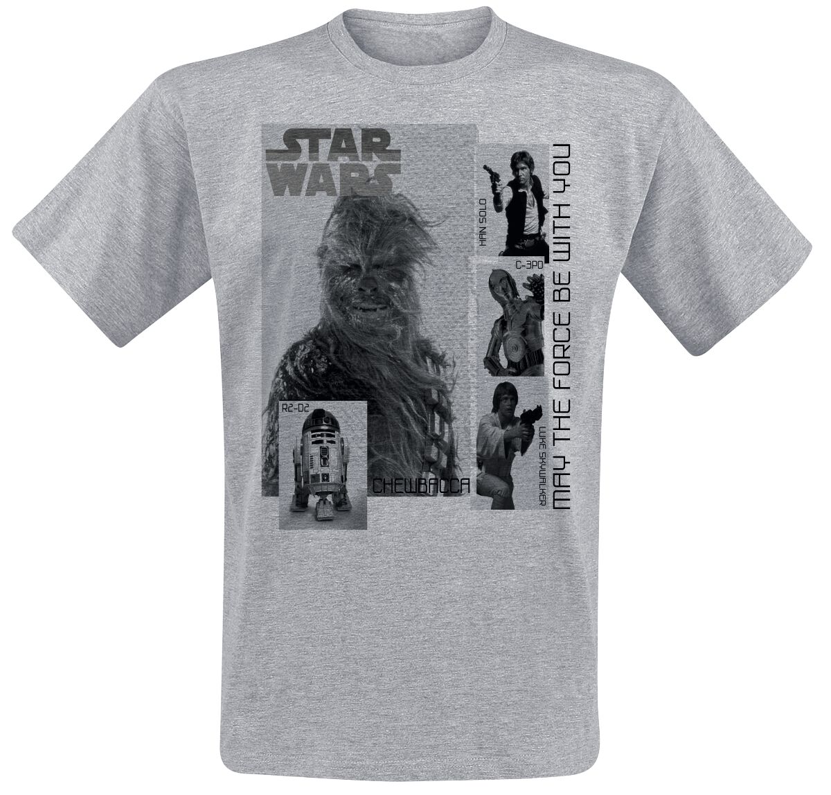 Star Wars May the Force Be With You T-Shirt mottled light grey - Image 2