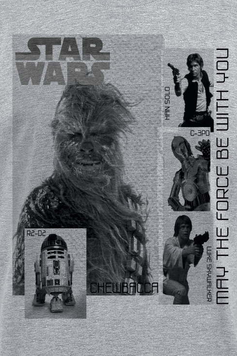 Star Wars May the Force Be With You T-Shirt mottled light grey - Image 3