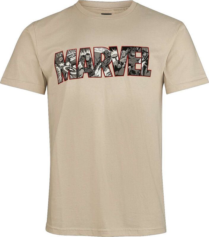 Marvel Comic Logo Hero T-Shirt sand - Image 2