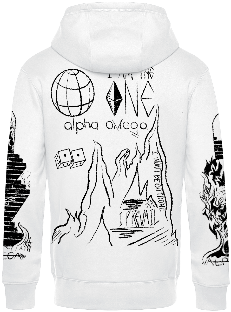 I Prevail Alpha Omega Hoodie white - Image 3