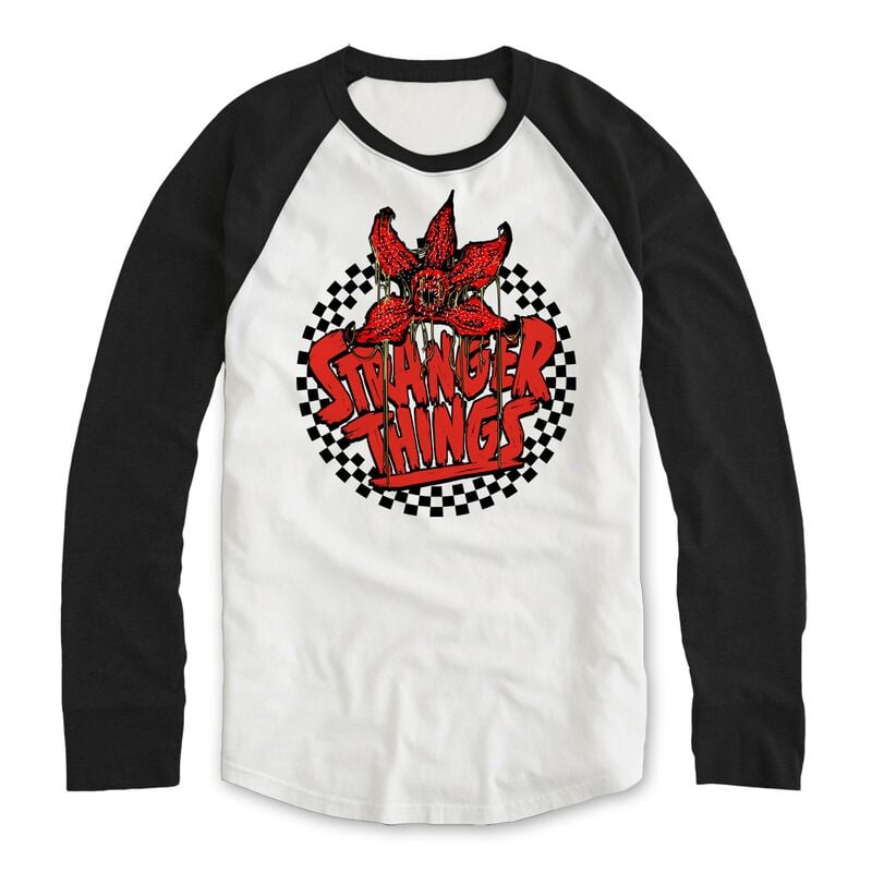 Stranger Things Checkered Circle Long-sleeve Shirt white black - Image 2