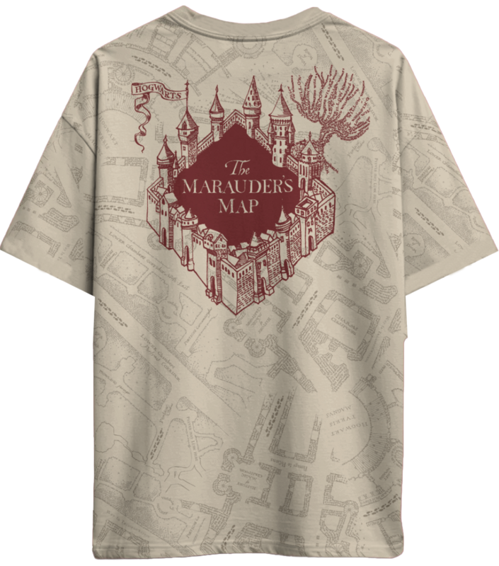 Harry Potter Marauder's Map - Oversized Oversized T-shirt sand - Image 3