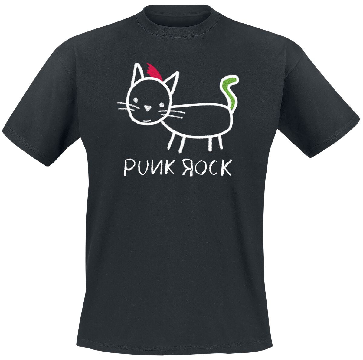Tierisch Punk Rock Cat T-Shirt black - Image 2