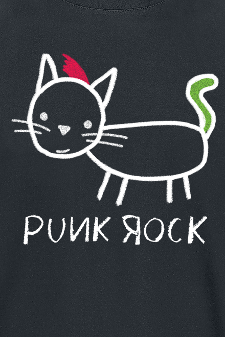 Tierisch Punk Rock Cat T-Shirt black - Image 3
