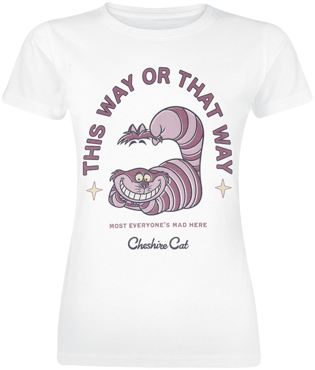 Alice in Wonderland Cheshire Cat - This way of that way T-Shirt white - Image 2