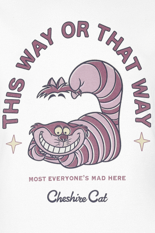 Alice in Wonderland Cheshire Cat - This way of that way T-Shirt white - Image 3