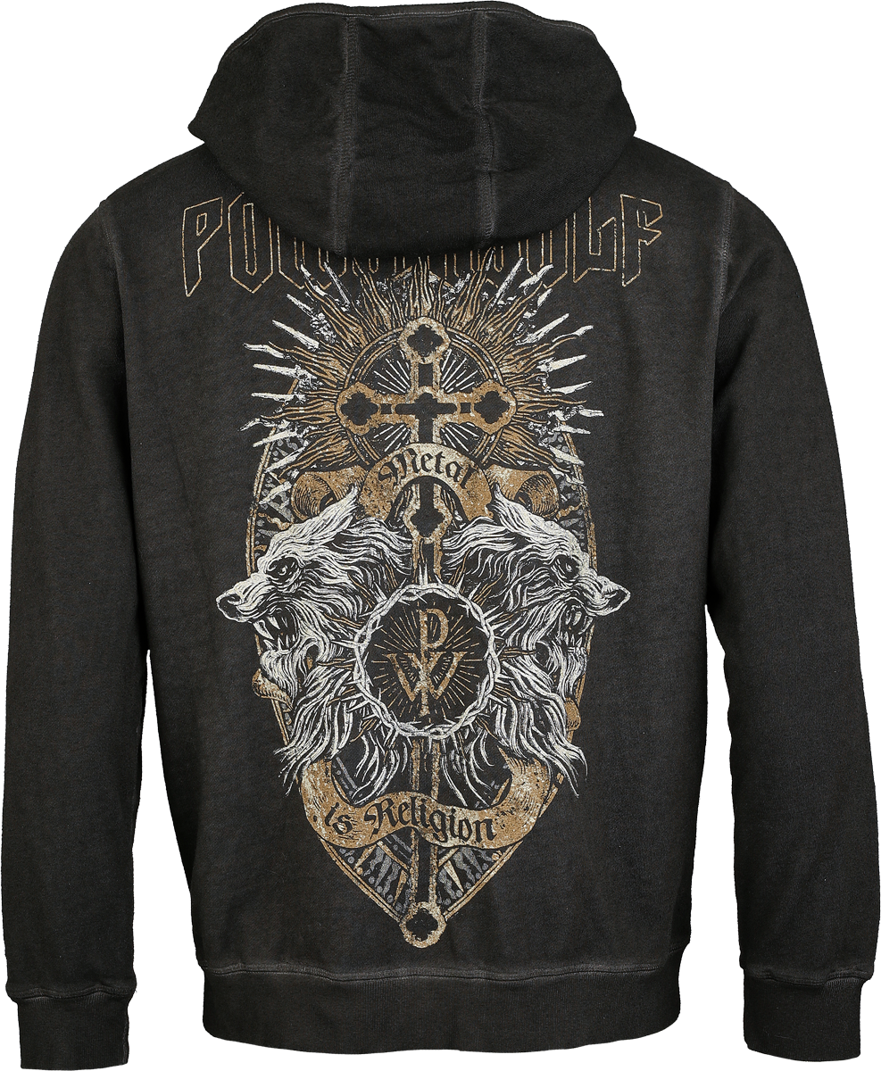 Powerwolf Crest Wolves Hoodie Jacket dark grey - Image 3