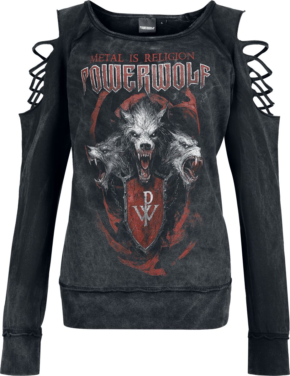 Powerwolf Triple Wolves Sweatshirt dark grey - Image 2