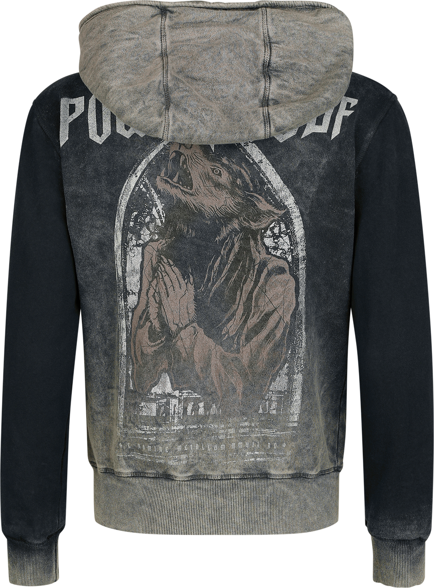 Powerwolf Lupus dei Hoodie Jacket grey - Image 3