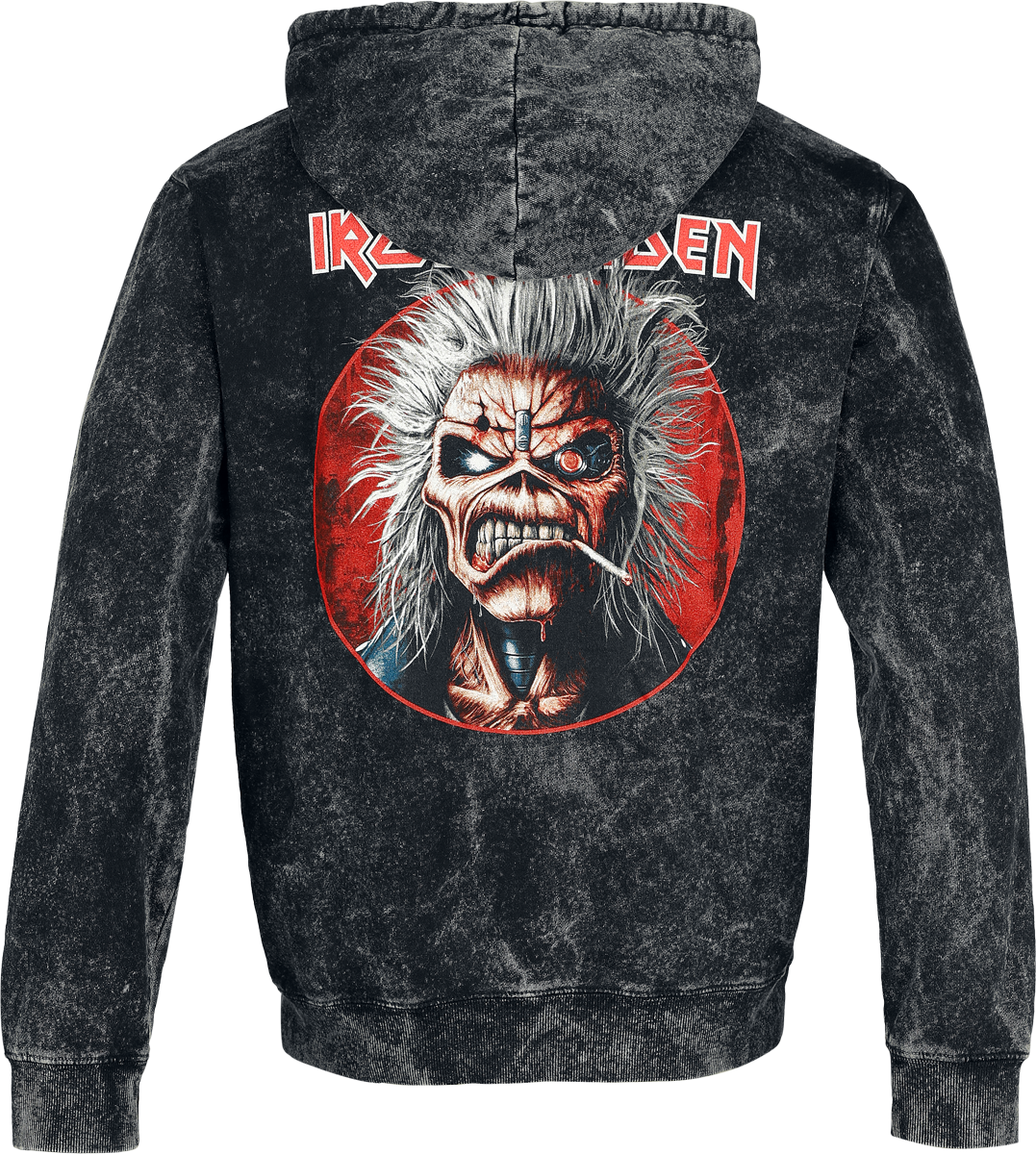 Iron Maiden Smoking Eddie Hoodie anthracite - Image 3