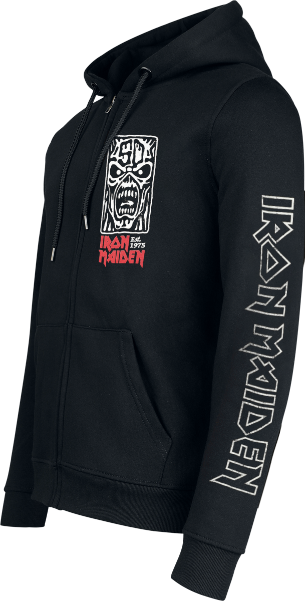 Iron Maiden Portrait Scream Hoodie Jacket black - Image 3