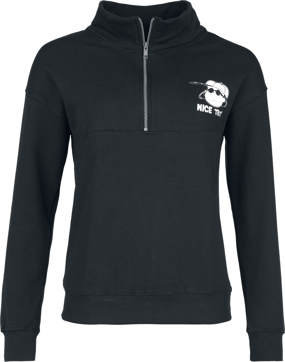 Peanuts Lucy - Nice try! - Half-zip knitted jumper Sweatshirt black - Image 3