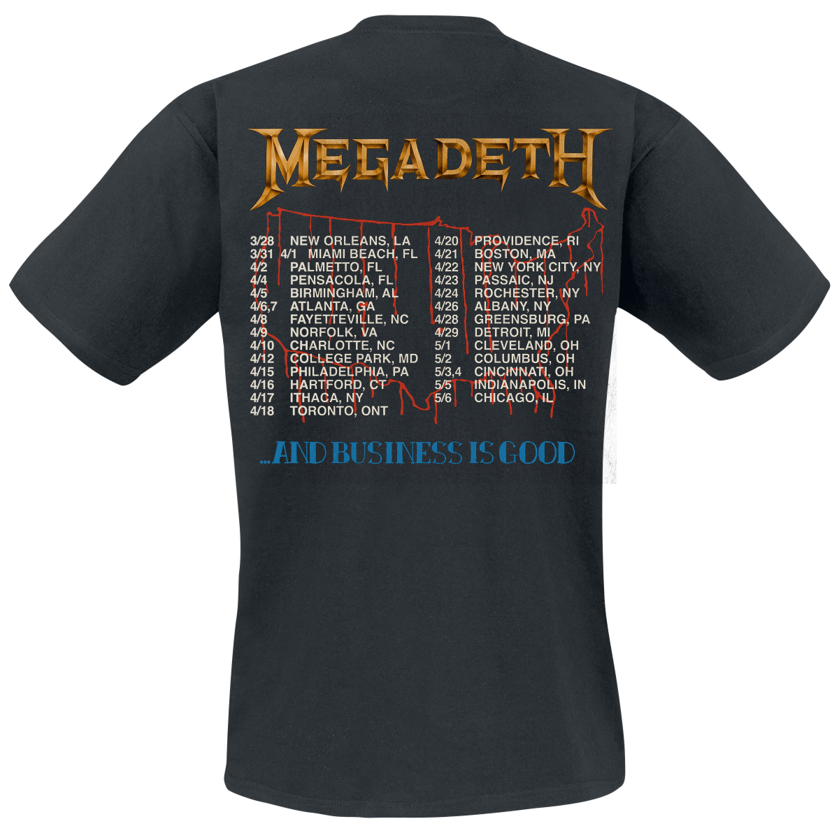 Megadeth Killing Vintage Tour T-Shirt black - Image 3