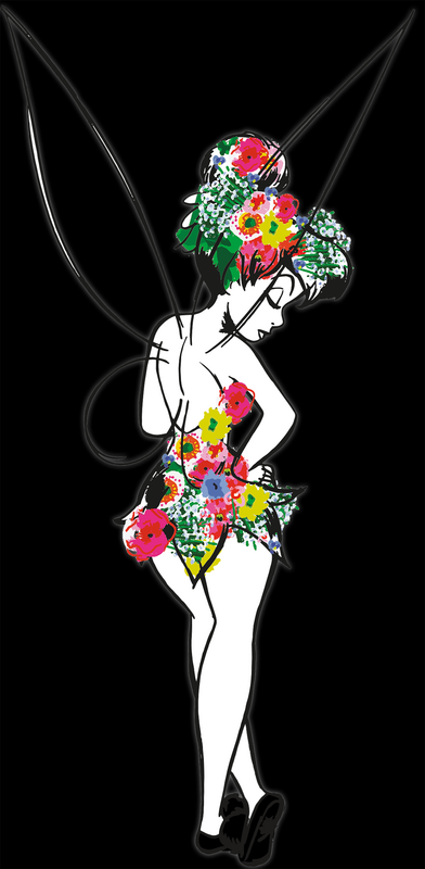 Peter Pan Tinker Bell - Flower Tanktop black - Image 3