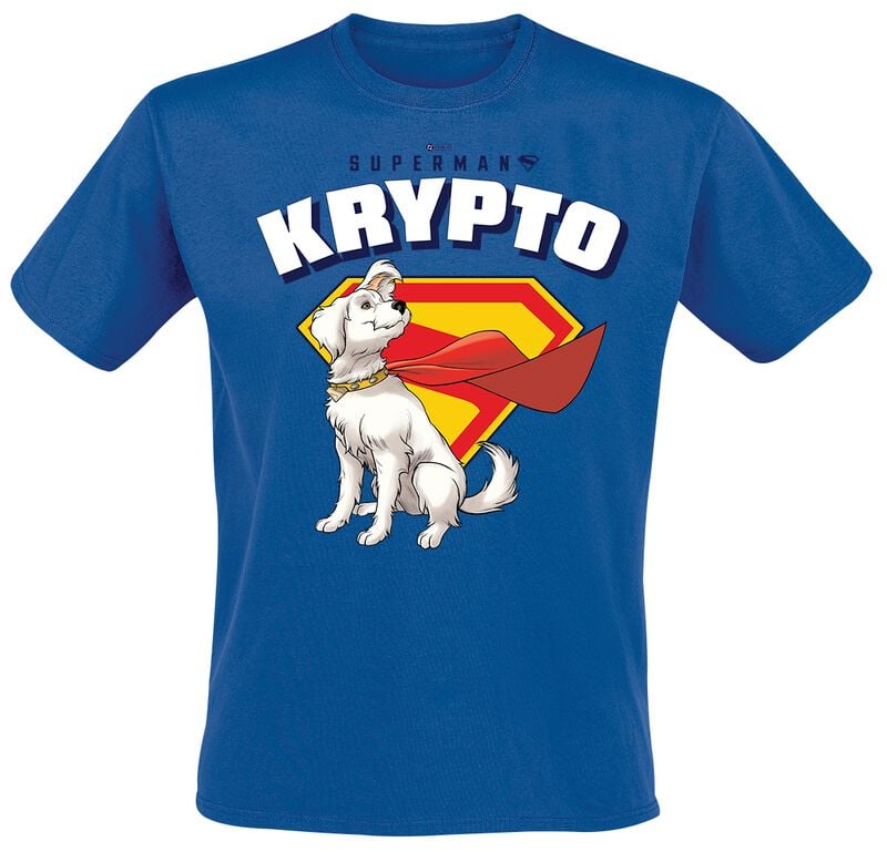 Superman 2025 - Superman Krypto Cape Flowing T-Shirt blue - Image 2