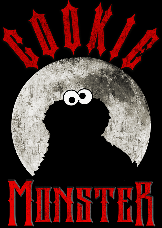 Sesame Street Cookie Monster - Moonlight T-Shirt black - Image 3
