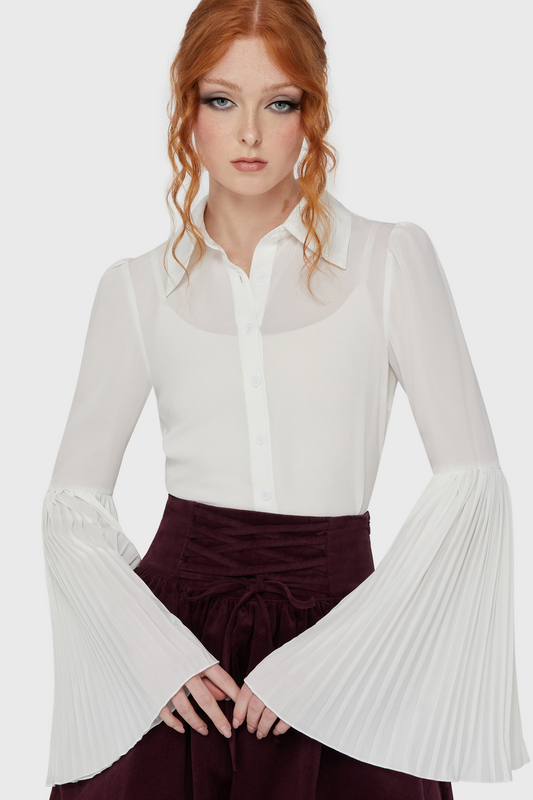 Killstar Alexandra's Mourning Shirt Blouse white - Image 3