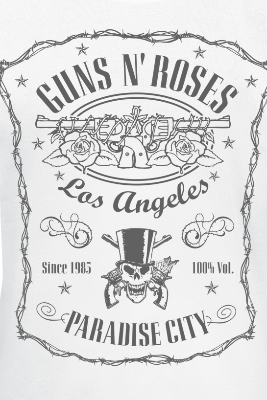 Guns N' Roses Paradise City Label T-Shirt white - Image 3