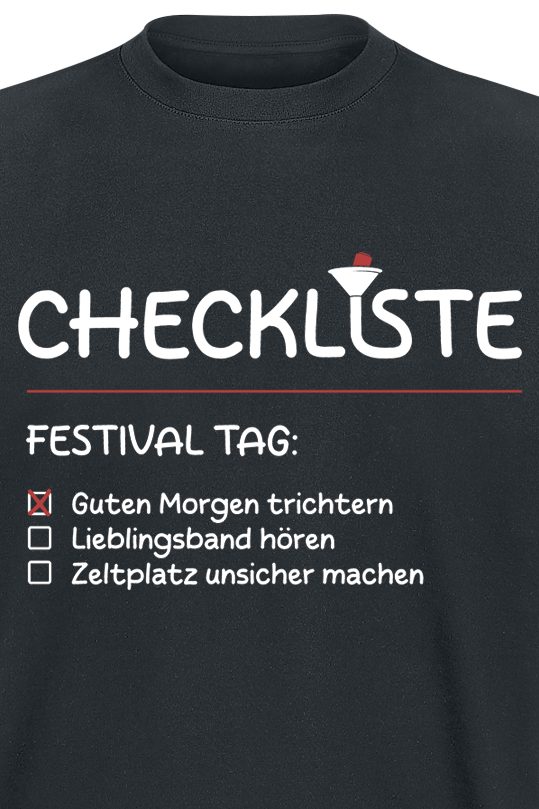 Slogans Festival Checklist T-Shirt black - Image 3