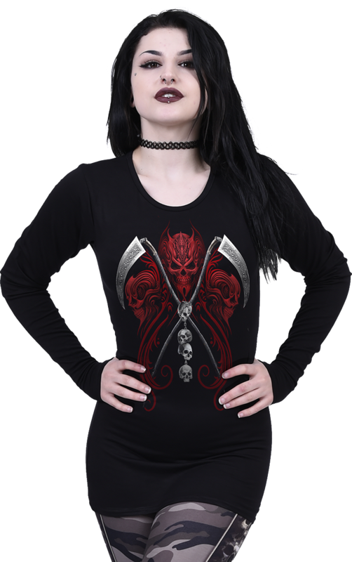 Spiral Reaperess - Long-sleeved Top Long-sleeve Shirt black - Image 3