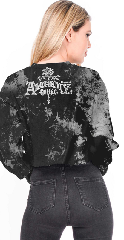 Alchemy England Exploding Skull Woman's Sweat Shirt Jane Tenida Sweatshirt grey black - Image 3