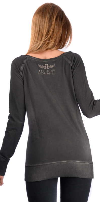 Alchemy England Corvus Queen - Women's Long-sleeved Top Sweatshirt anthracite - Image 3