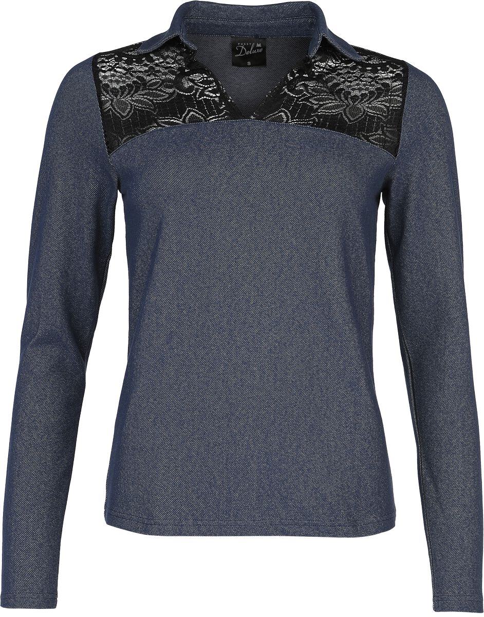 Pussy Deluxe Wild West Denim Look Long-sleeved Top Long-sleeve Shirt blue - Image 2