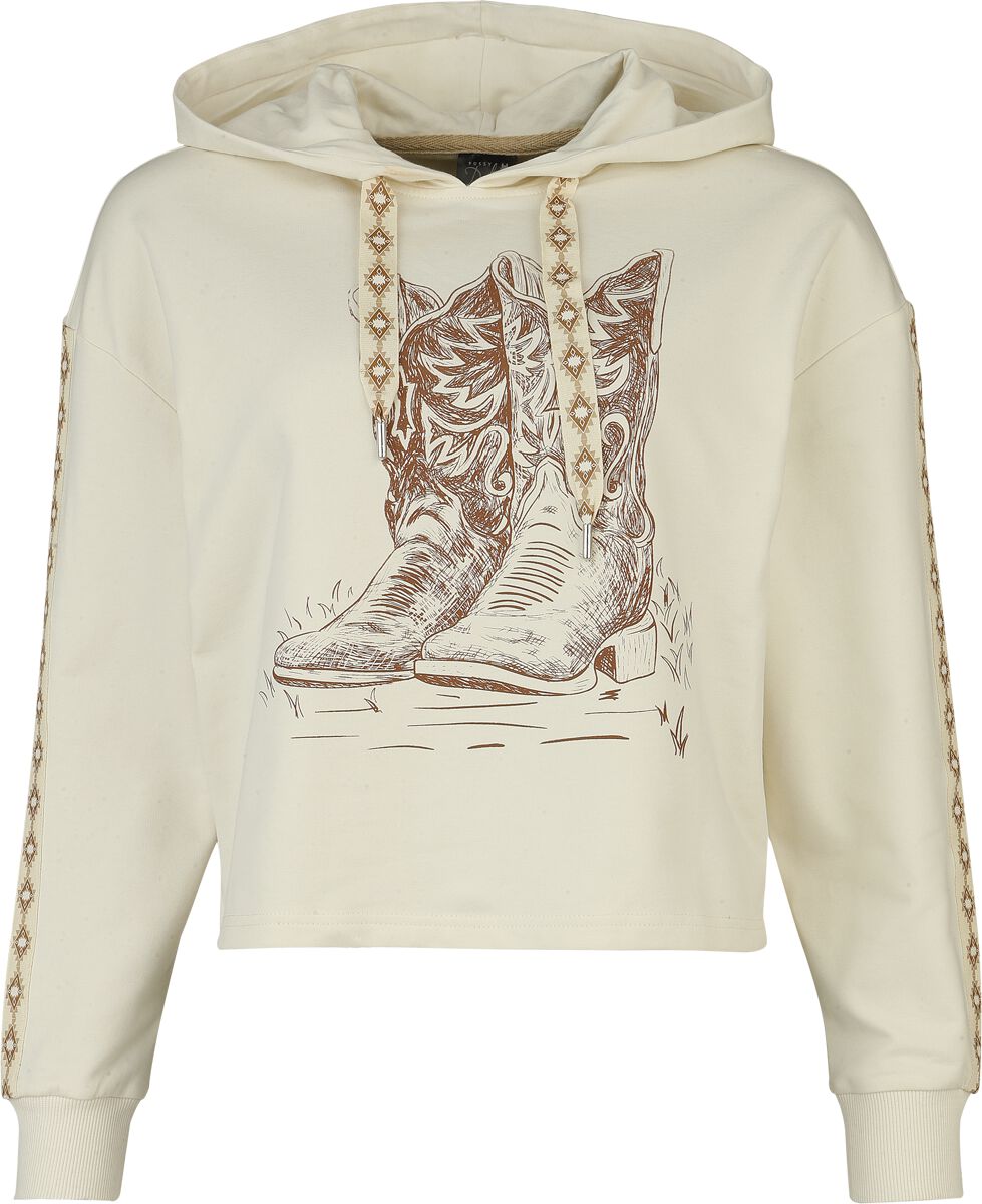 Pussy Deluxe Wild West Boots Cropped Hoodie Hoodie off white - Image 2