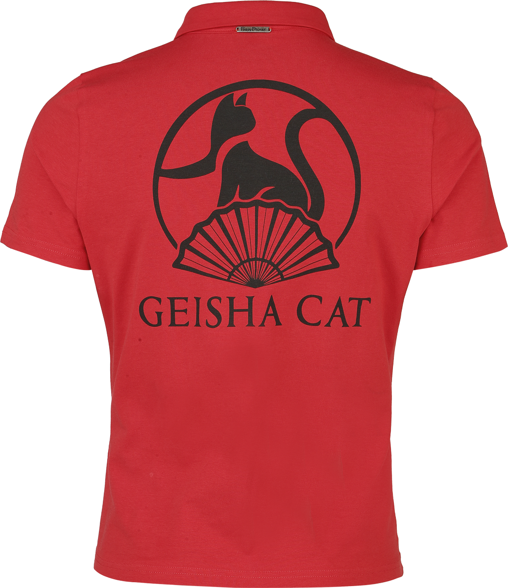 Pussy Deluxe Asia Dreams Cat Fan Binding Blouse Short-sleeved Shirt red - Image 3