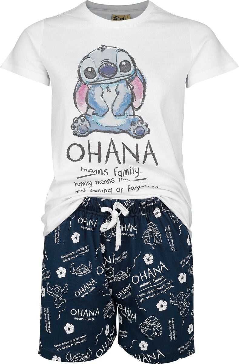 Lilo & Stitch Ohana Means Family Pyjama white blue - Image 2