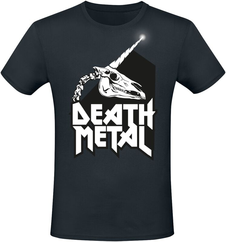 Tierisch Death Metal Unicorn Skull T-Shirt black - Image 2