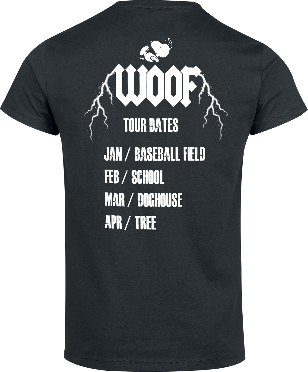Peanuts Woof - Live Real T-Shirt black - Image 3