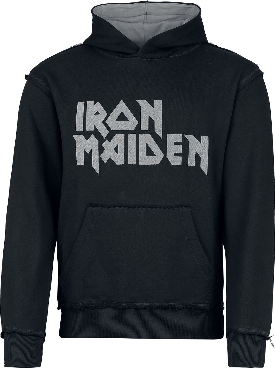 Iron Maiden Logo Hoodie black grey - Image 2