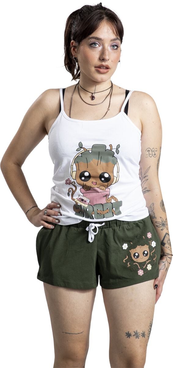 Guardians Of The Galaxy Groot Pyjama white green - Image 2