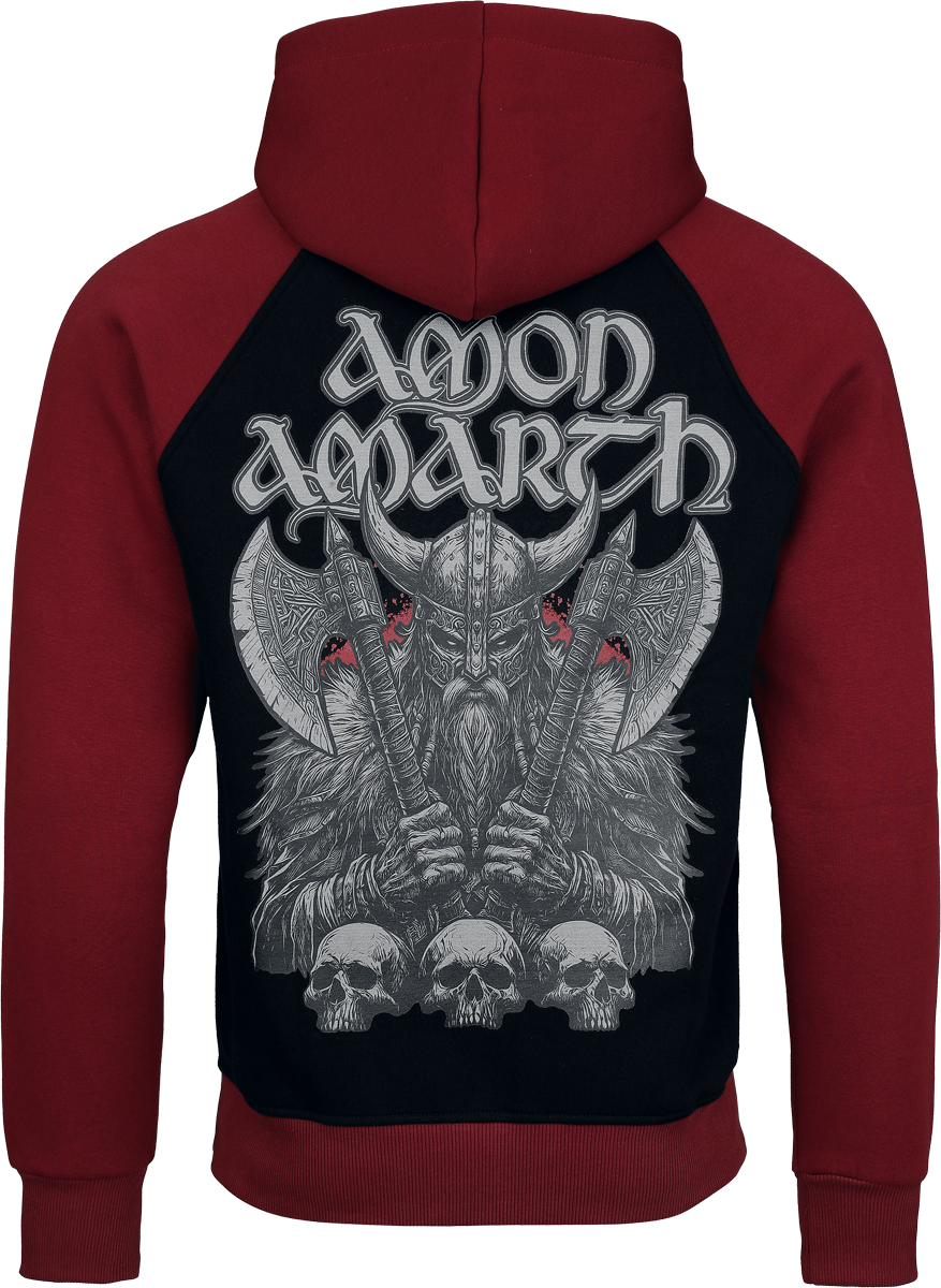 Amon Amarth Logo Hoodie black burgundy - Image 3