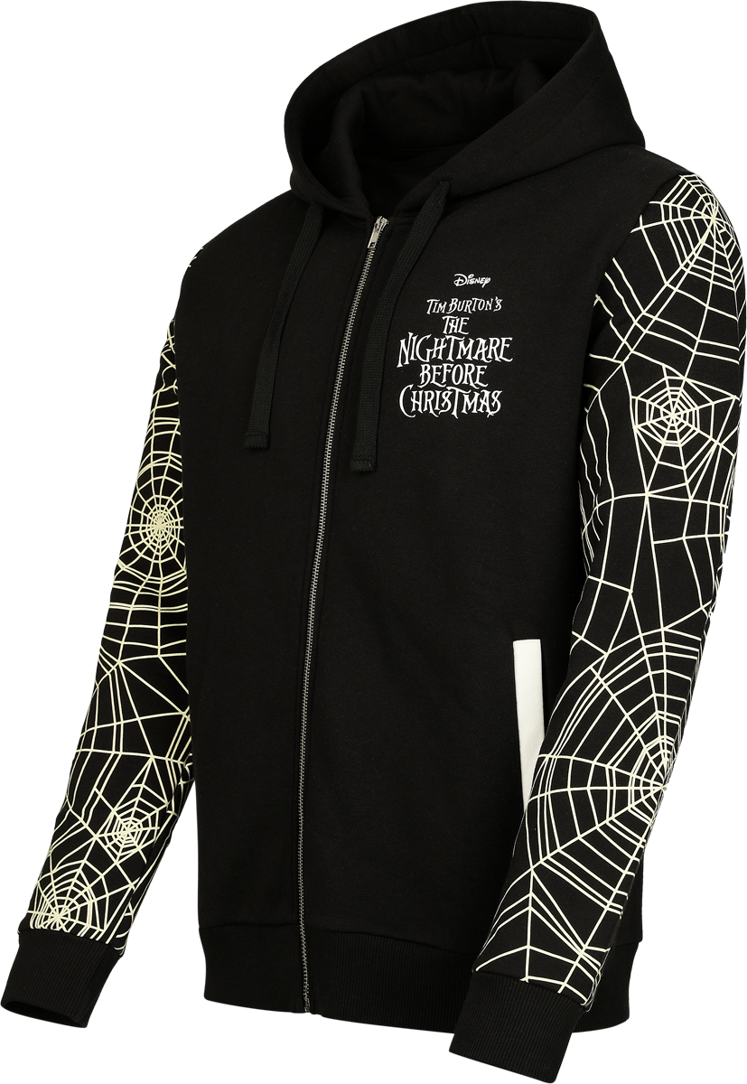 The Nightmare Before Christmas Jack Skellington Hoodie Jacket black white - Image 3