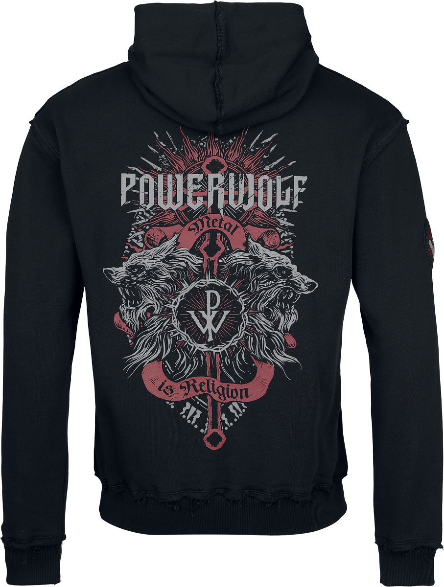Powerwolf Logo Hoodie black dark red - Image 3