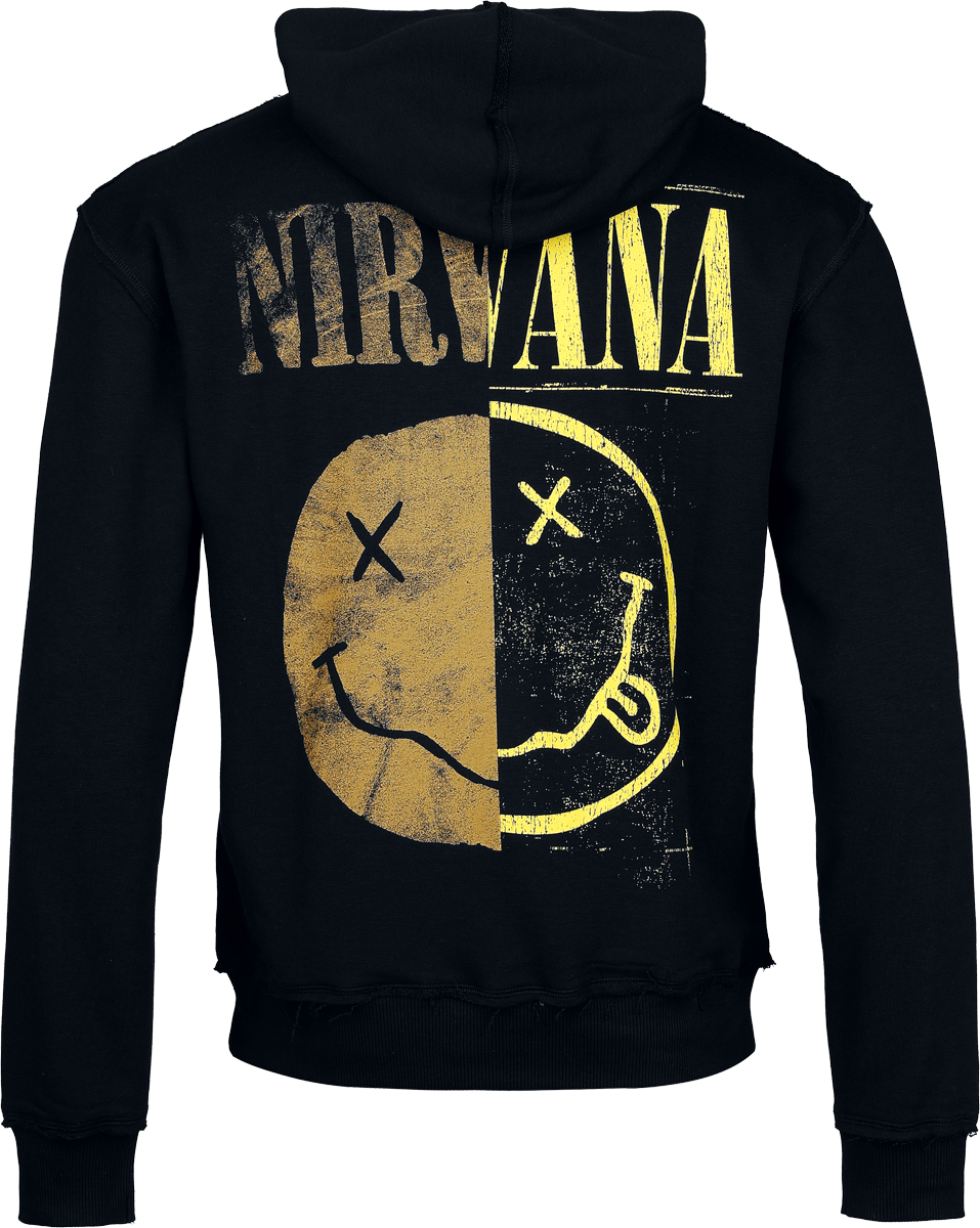 Nirvana Logo Hoodie black yellow - Image 3