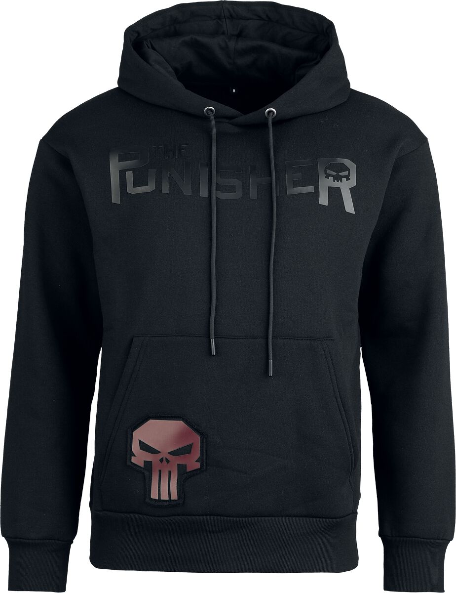 The Punisher Heat Logo - Black on Black Hoodie black - Image 2
