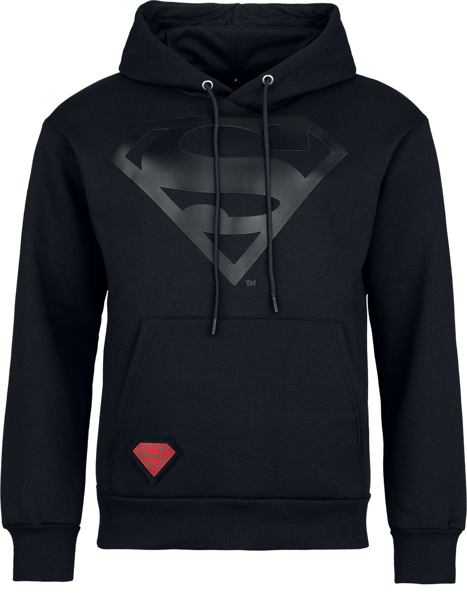 Superman Heat Logo - Black on Black Hoodie black - Image 2